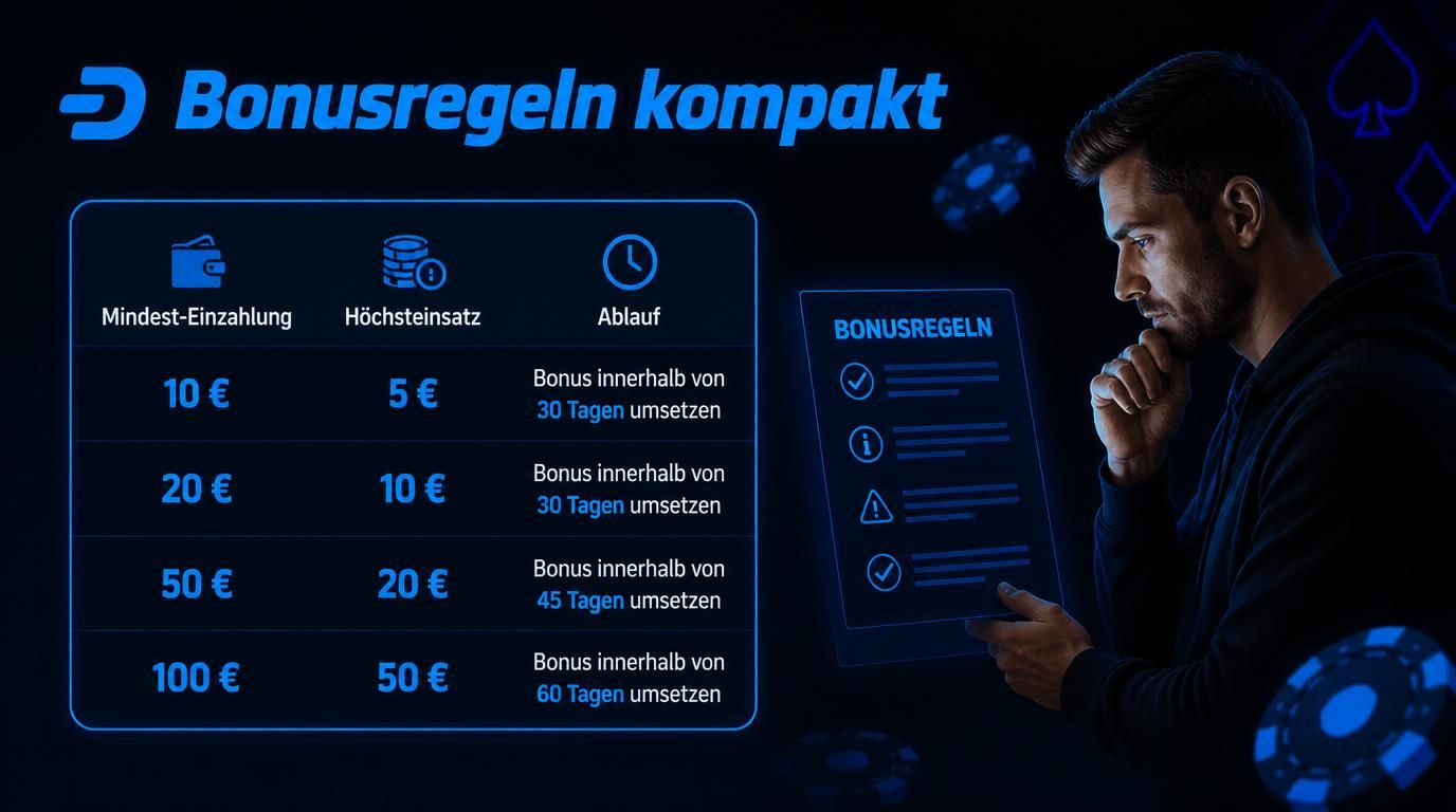 Übersicht Bonusbedingungen